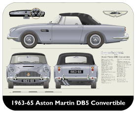 Aston Martin DB5 Convertible 1963-65 Place Mat, Small